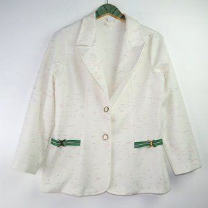 Vtg KMart Satisfactory Always White Twill Blazer